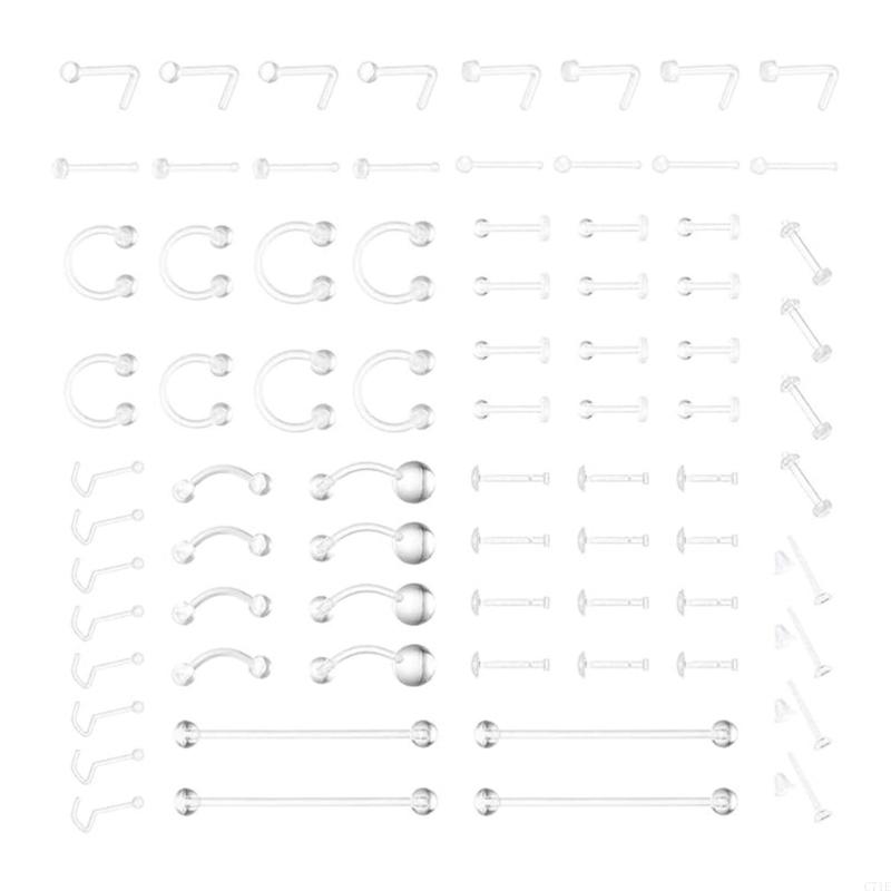 Body Jewelry For Sensitive Skin - Easy Clean Acrylic Piercing Jewelry Waterproof