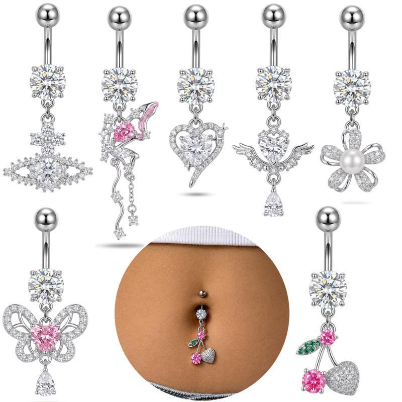 Body Jewelry Barbell - 1Pcs Dangle Belly Button Rings Surgical