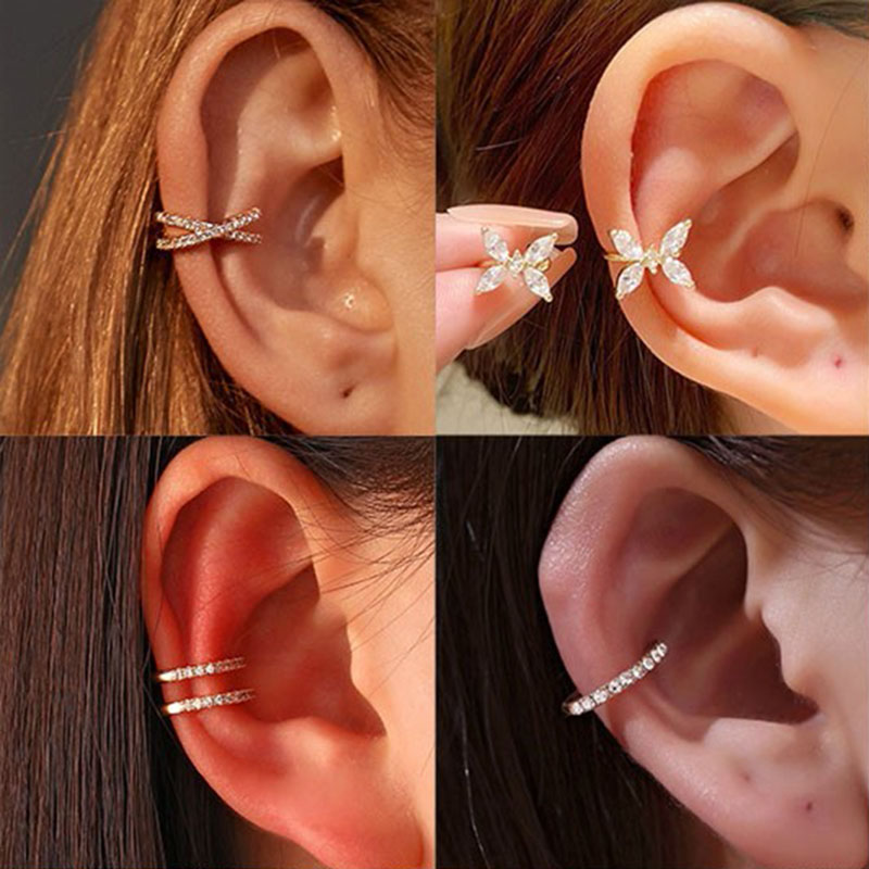 Body Jewelry Ear - Korean Crystal Ear Clip Earrings For