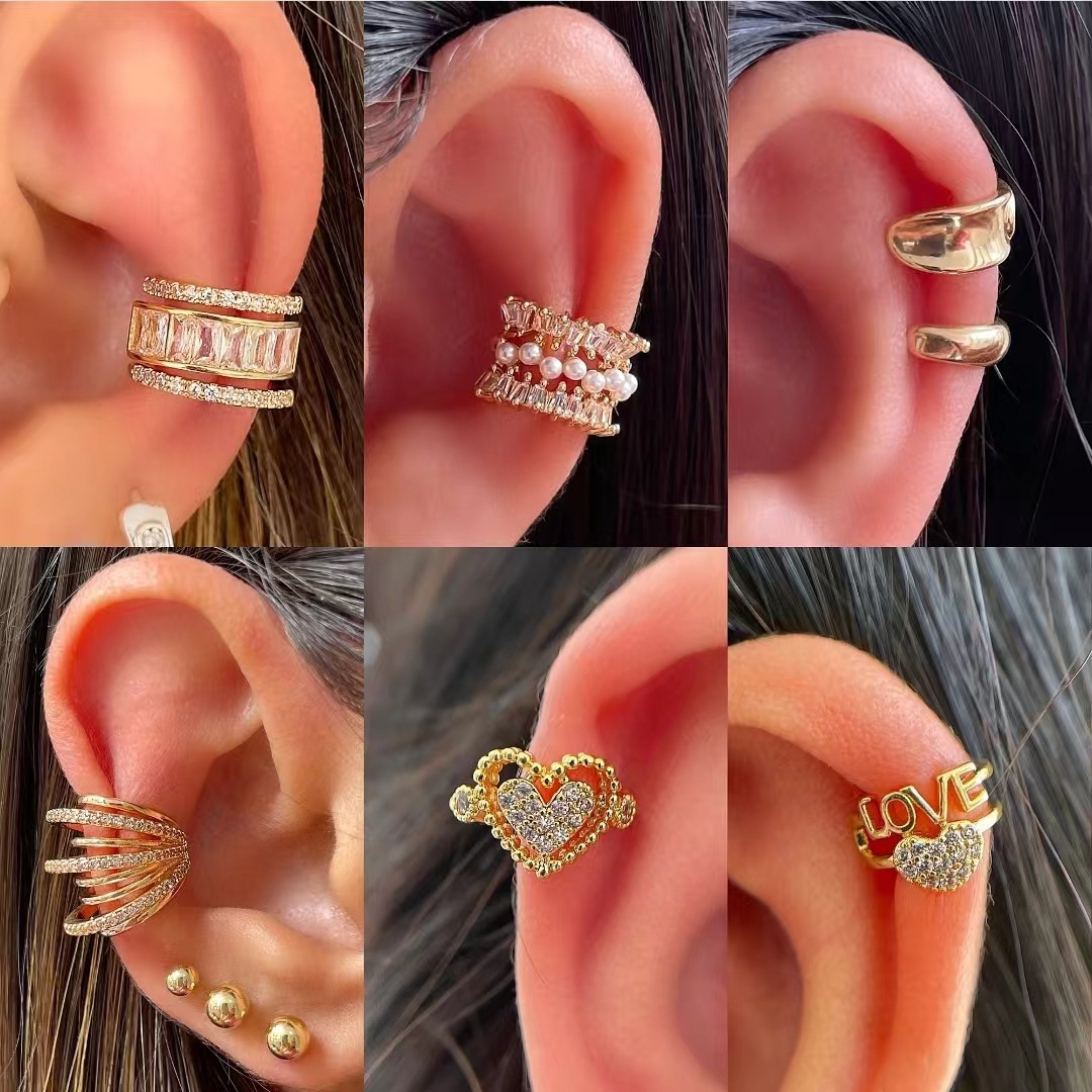 Body Jewelry Ear - Korean Fashion Zircon Ear Clip Earrings
