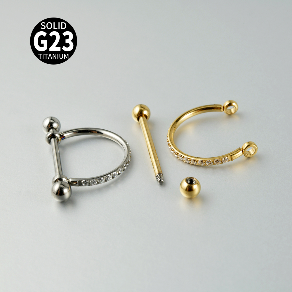 1PC ASTM F136 Titanium Ear Bar - Body Jewelry Barbell ulasan dan harga