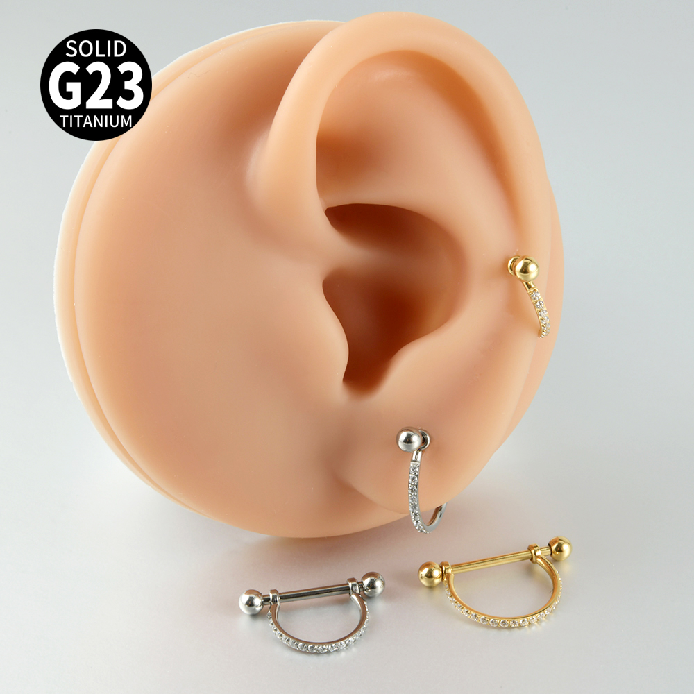 1PC ASTM F136 Titanium Ear Bar - Body Jewelry Barbell ulasan dan harga