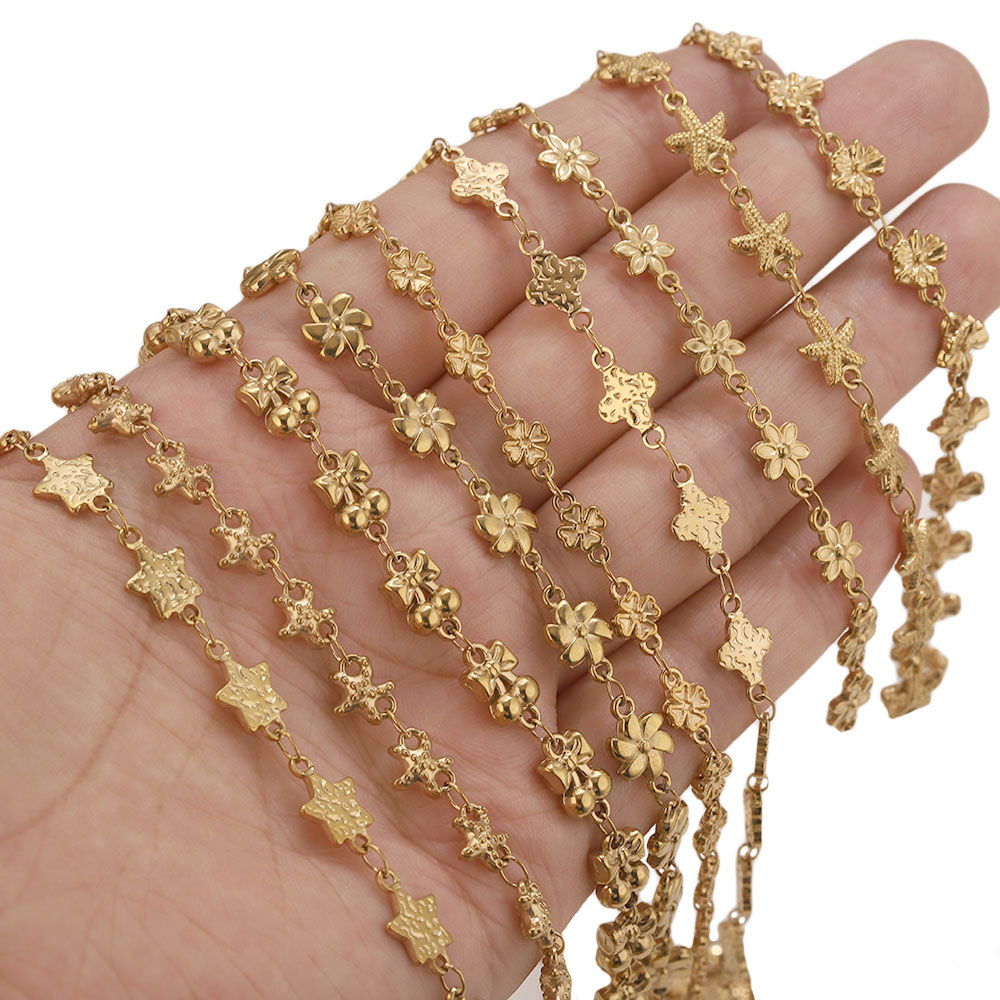 1Meter Stainless Steel Flower  - Body Jewelry Chains ulasan dan harga