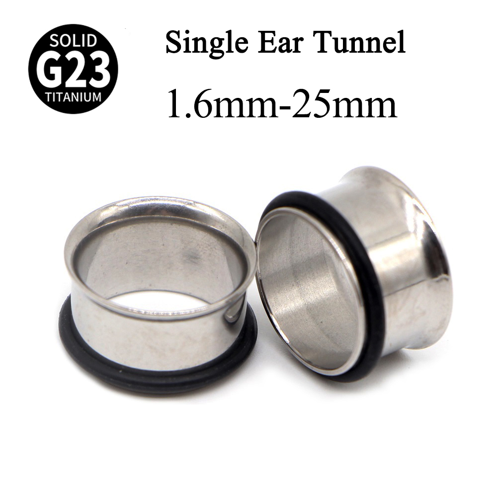 1Pair G23 Titanium Single Flar - Body Jewelry Ear Plugs ulasan dan harga