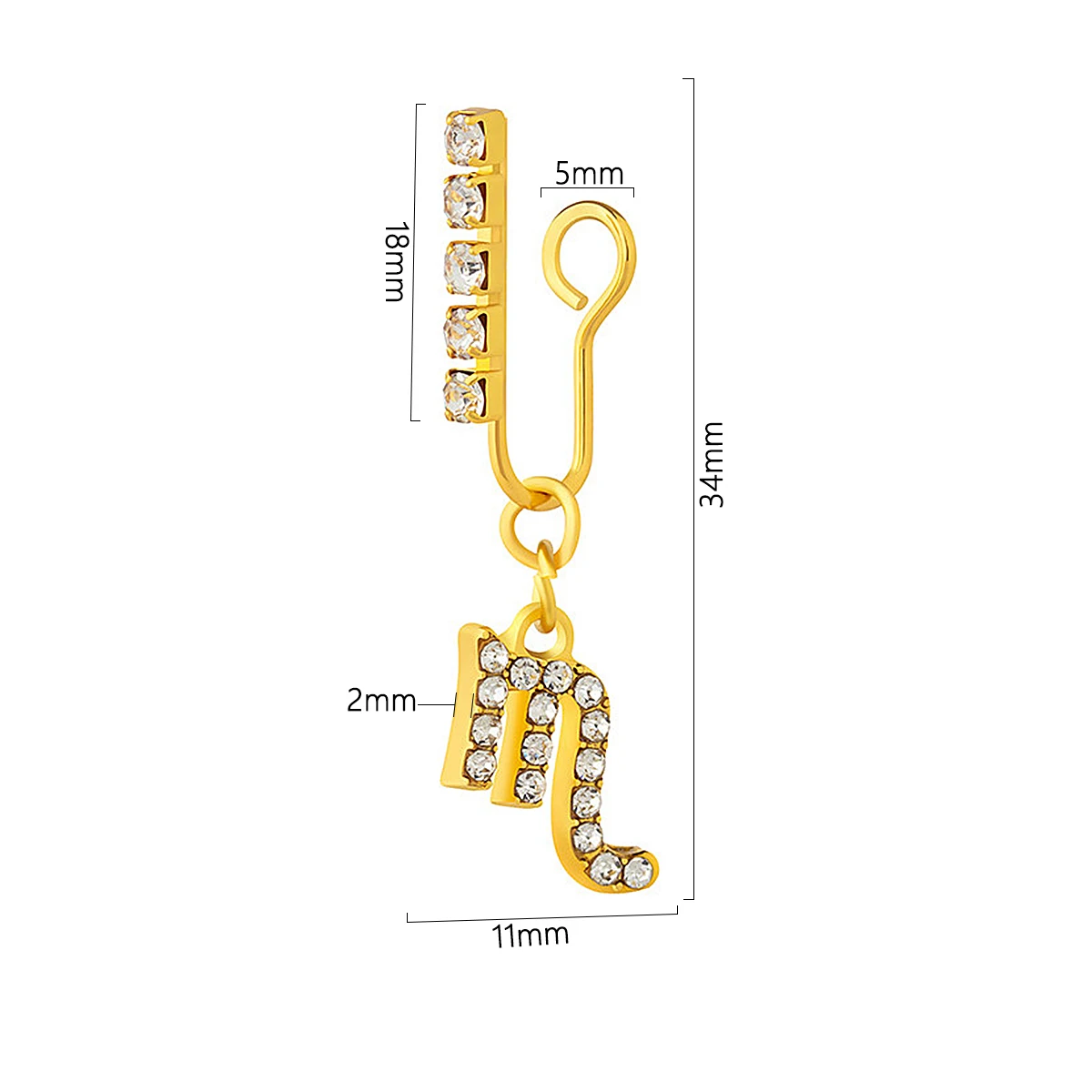2 Pack Ear Clips Metal Zircon  - Body Jewelry Ear Plugs ulasan dan harga