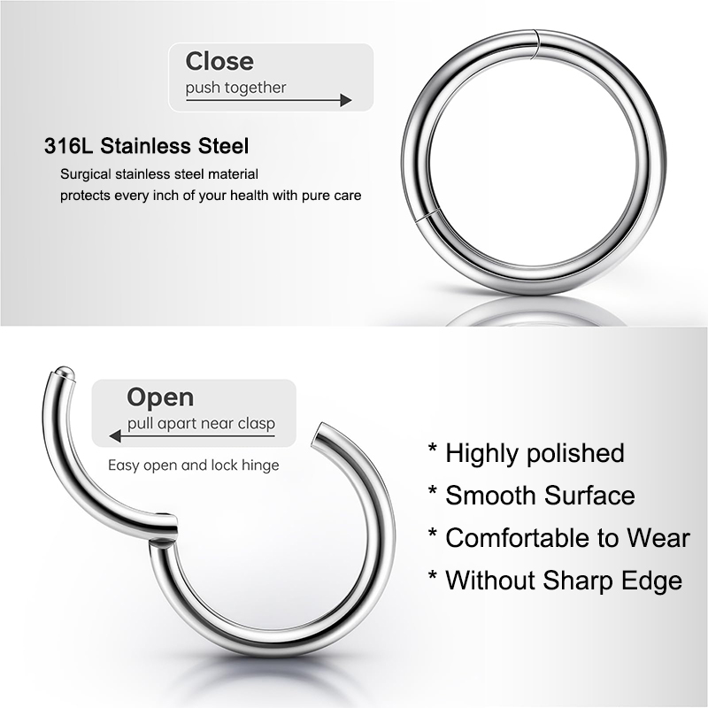 16G 316L Surgical Steel Hinged - Body Jewelry Ear ulasan dan harga