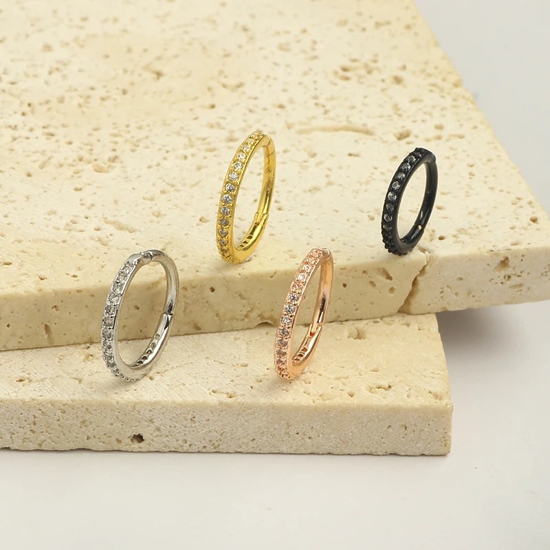 16G Clear CZ Nose Ring Hoop 31 - Body Jewelry Earrings ulasan dan harga
