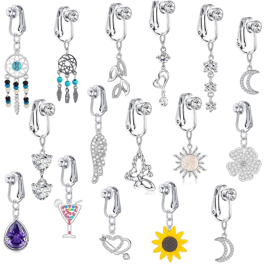 Faux Fake Belly Butterfly Fake - Body Jewelry Earrings ulasan dan harga