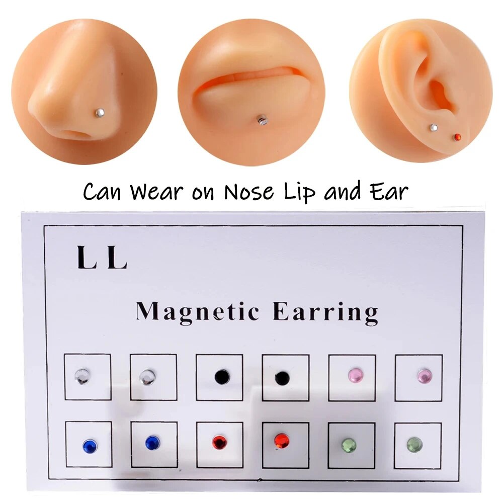 12PCS/Card Fake Cheater Non Pi - Body Jewelry Earrings ulasan dan harga