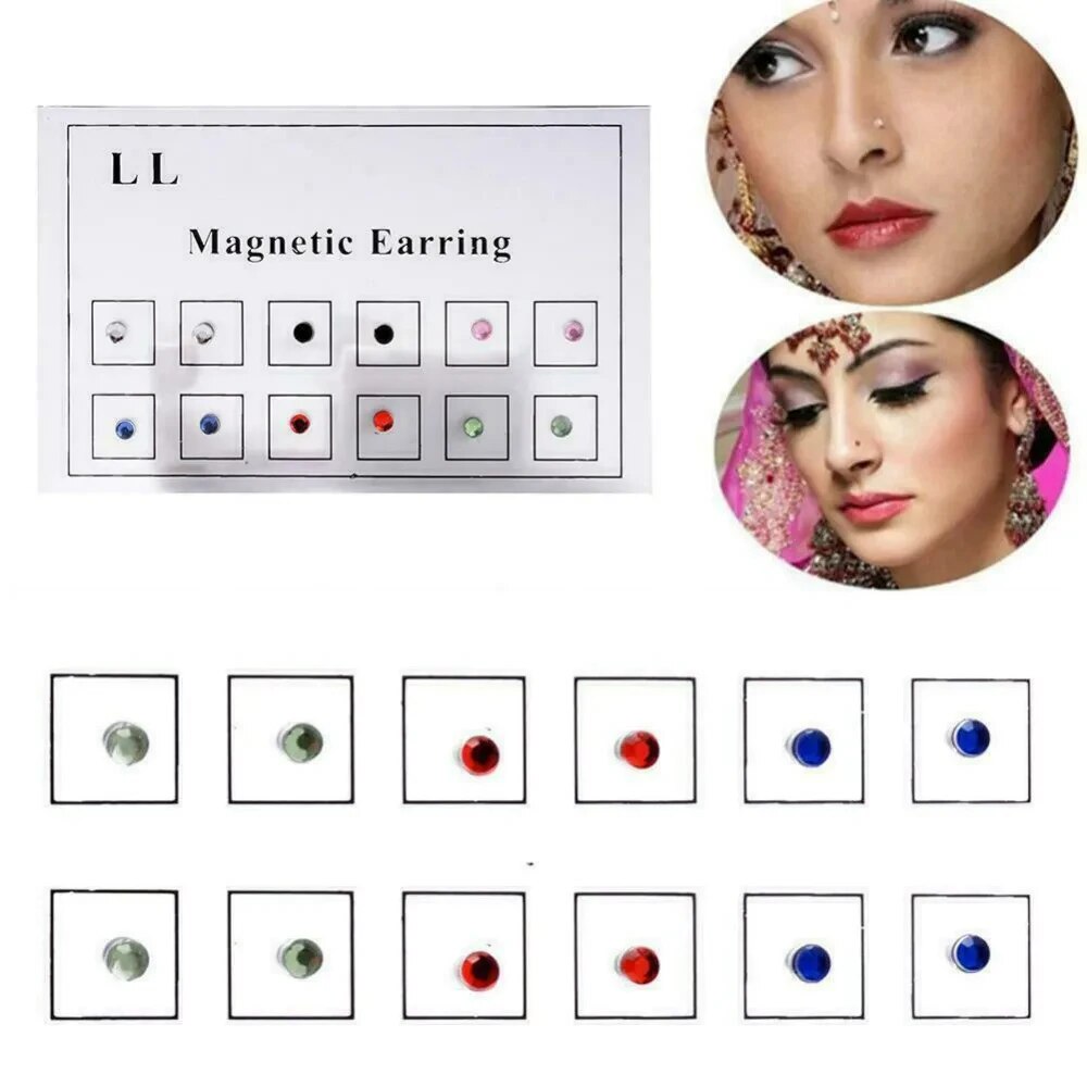12PCS/Card Fake Cheater Non Pi - Body Jewelry Earrings ulasan dan harga