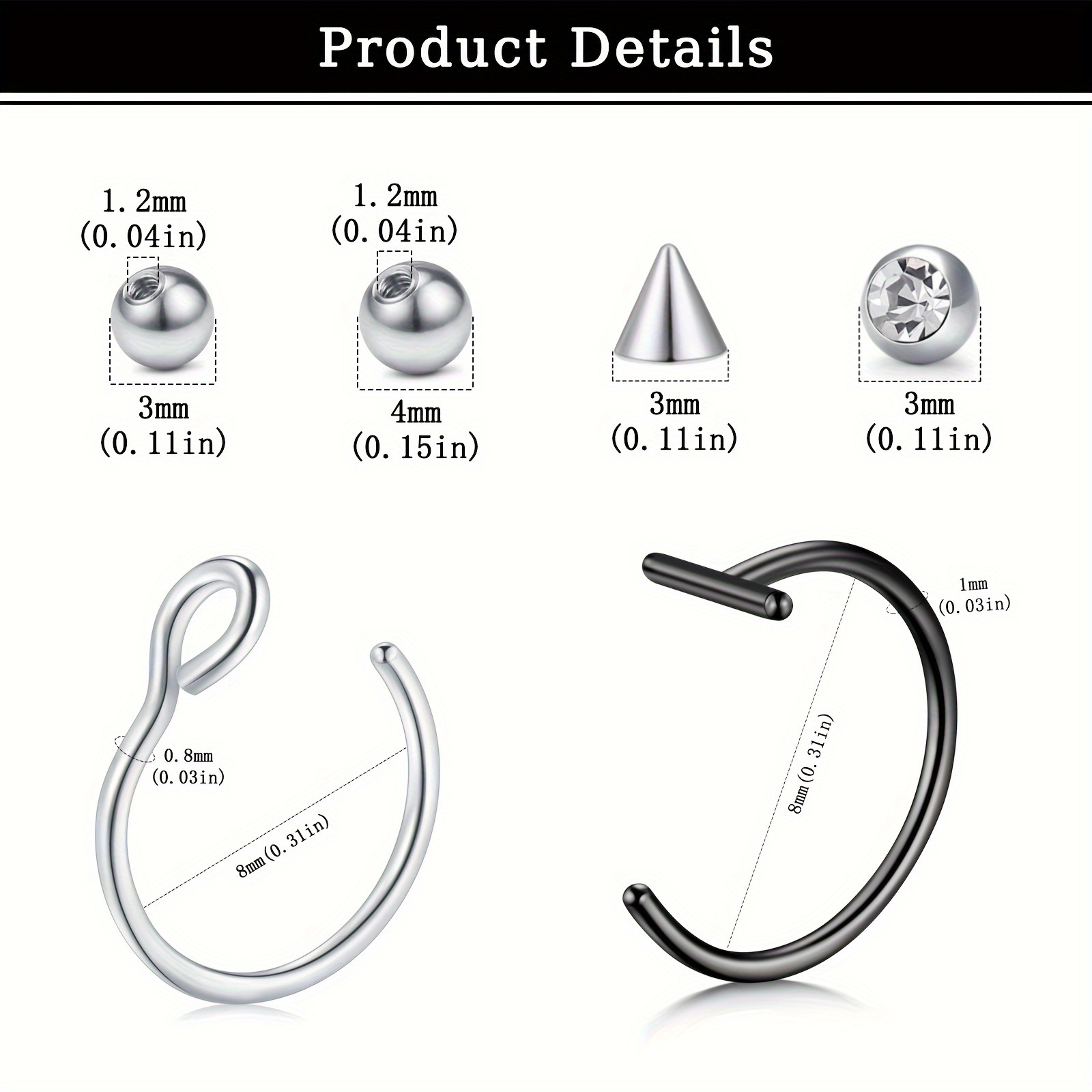 Fake Piercings Fake Lip Ring F - Body Jewelry Ear ulasan dan harga
