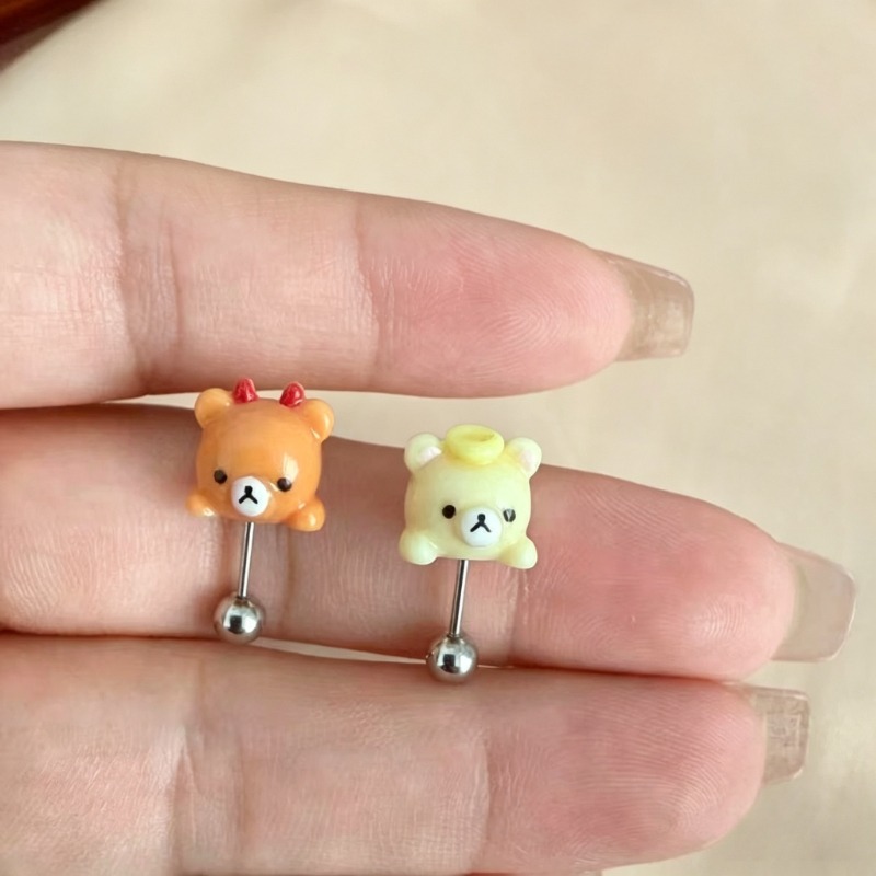 Kawaii Rilakkuma Stud Earrings - Body Jewelry Ear ulasan dan harga