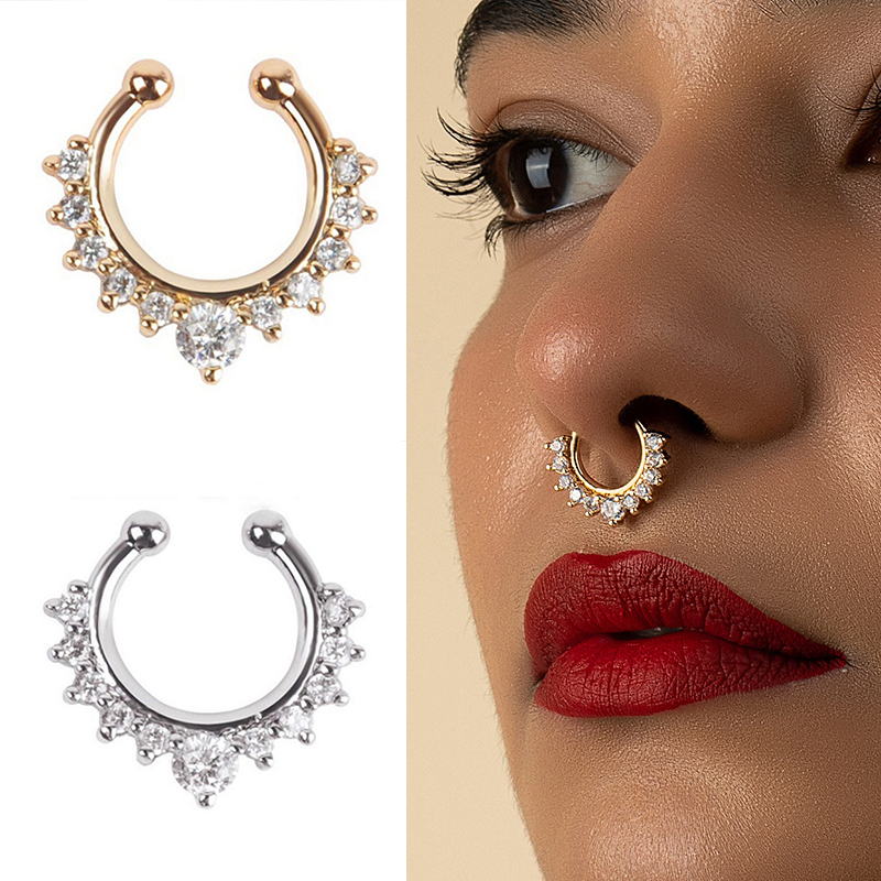 1PC U-Shape Nose Clip Fake Nos - Body Jewelry Earrings ulasan dan harga