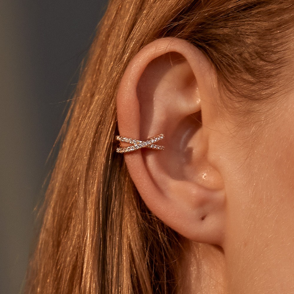 Korean Crystal Ear Clip Earrin - Body Jewelry Ear ulasan dan harga