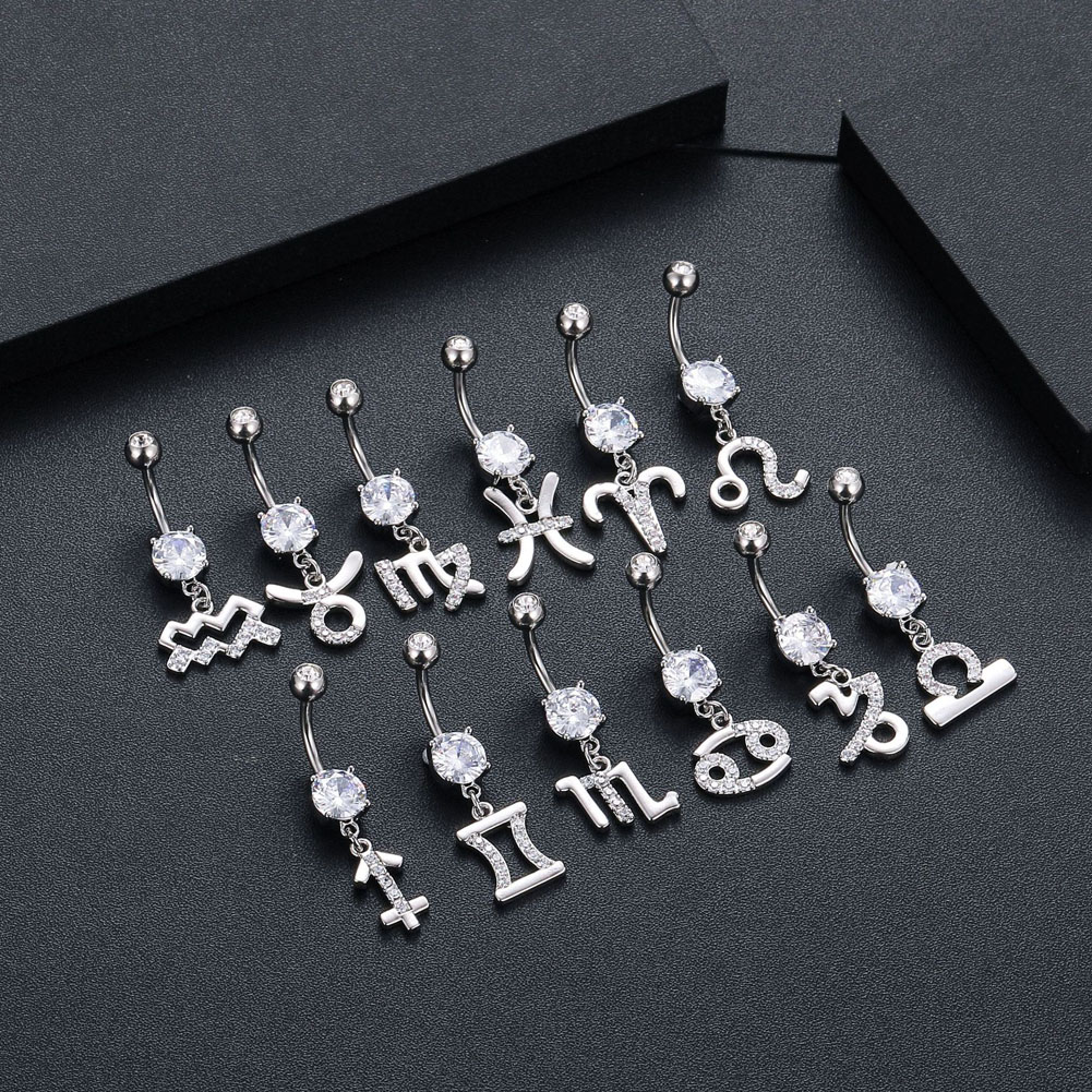12 Constellation Series Navel  - Body Jewelry Barbell ulasan dan harga