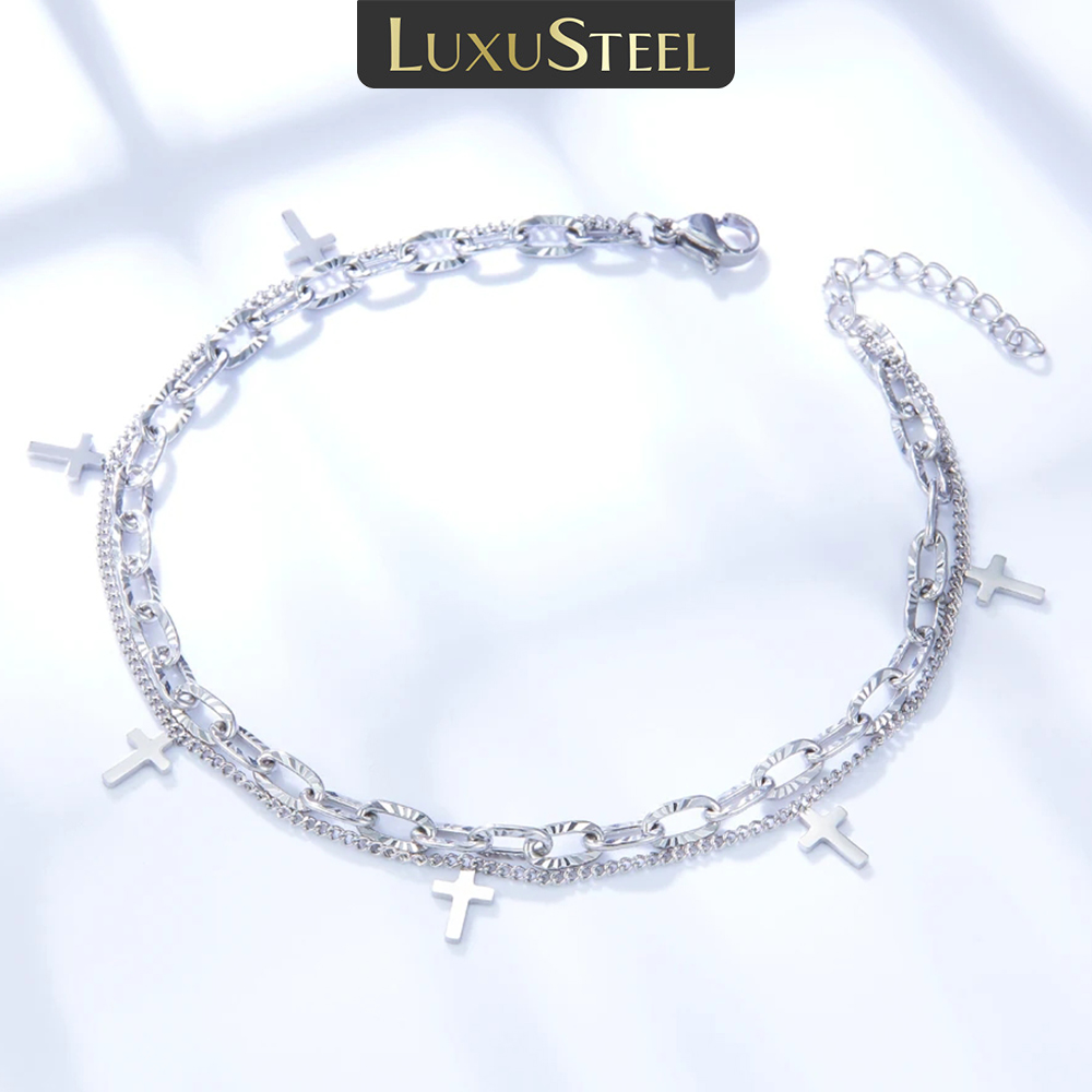 LUXUSTEEL Cross Double Foot Ch - Body Jewelry Leg Chain ulasan dan harga