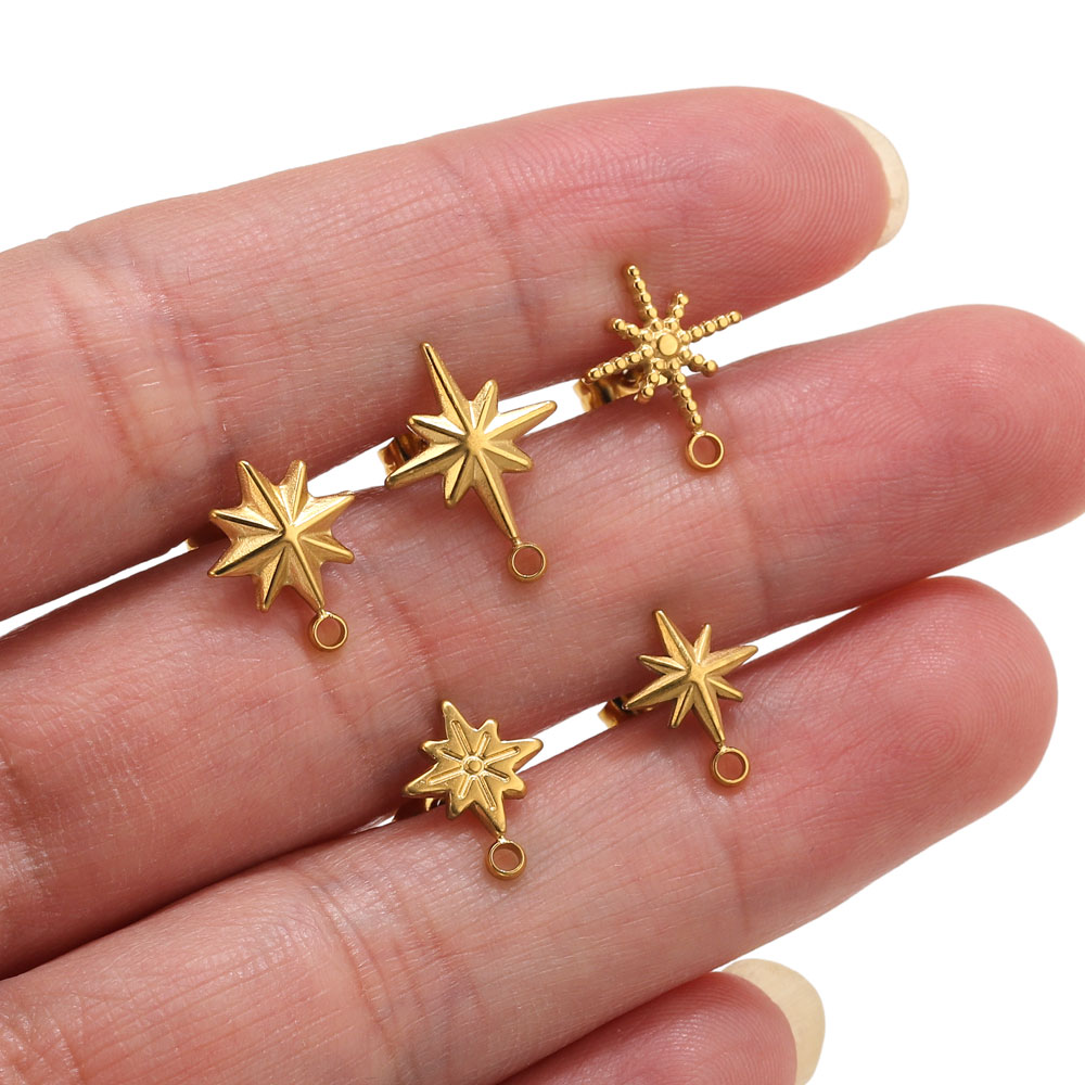 6pcs Stainless Steel Star Earr - Body Jewelry Ear ulasan dan harga