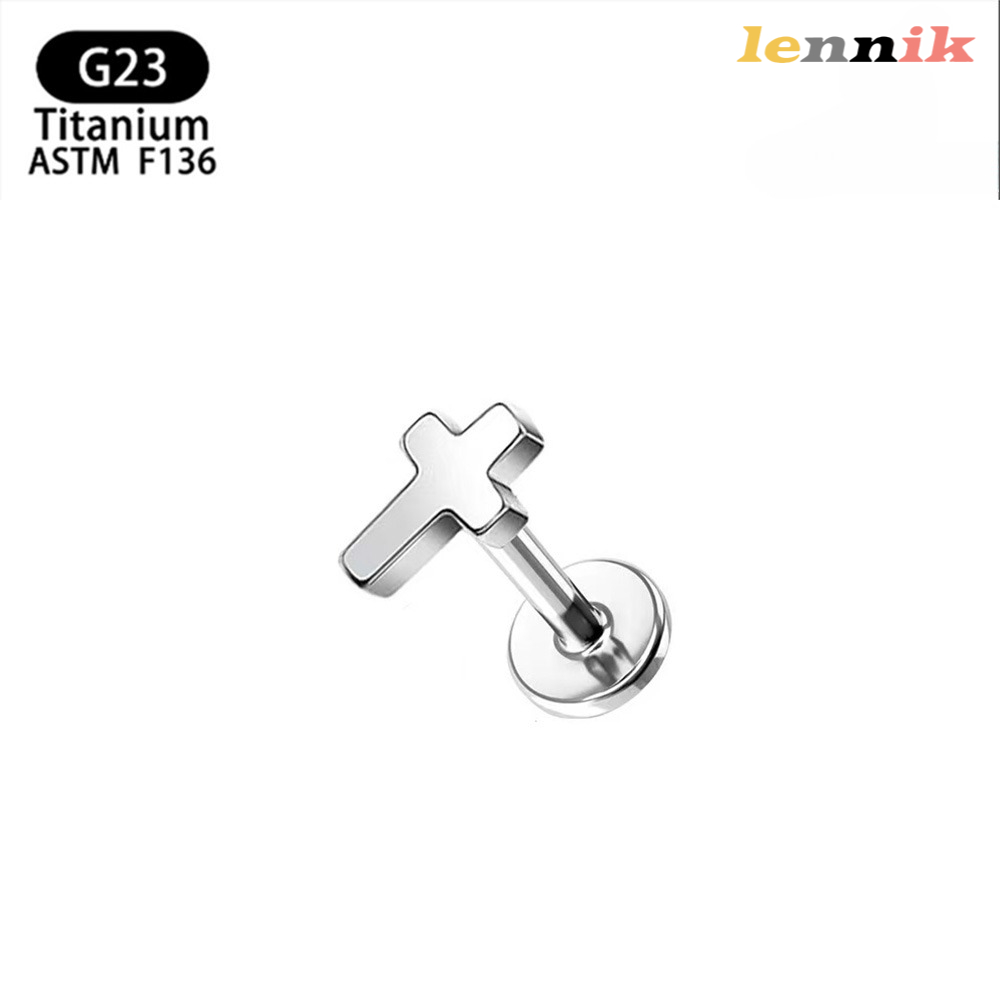 LENNIK F136 Titanium Alloy Cro - Body Jewelry Earrings ulasan dan harga