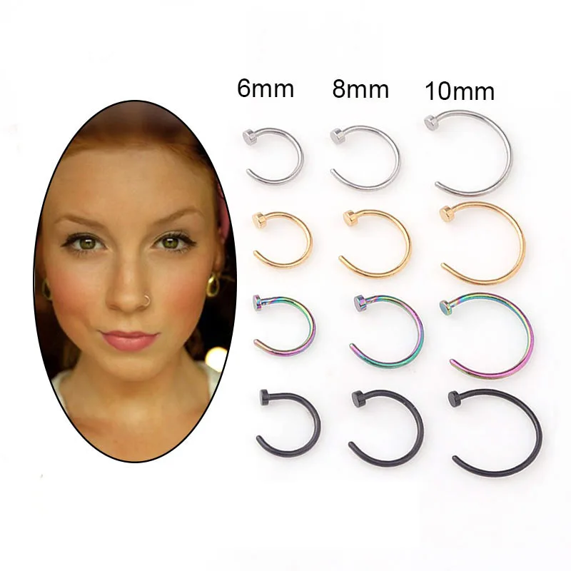 5pcs/lot 20G Nose Ring Hoop, 6 - Body Jewelry Earrings ulasan dan harga