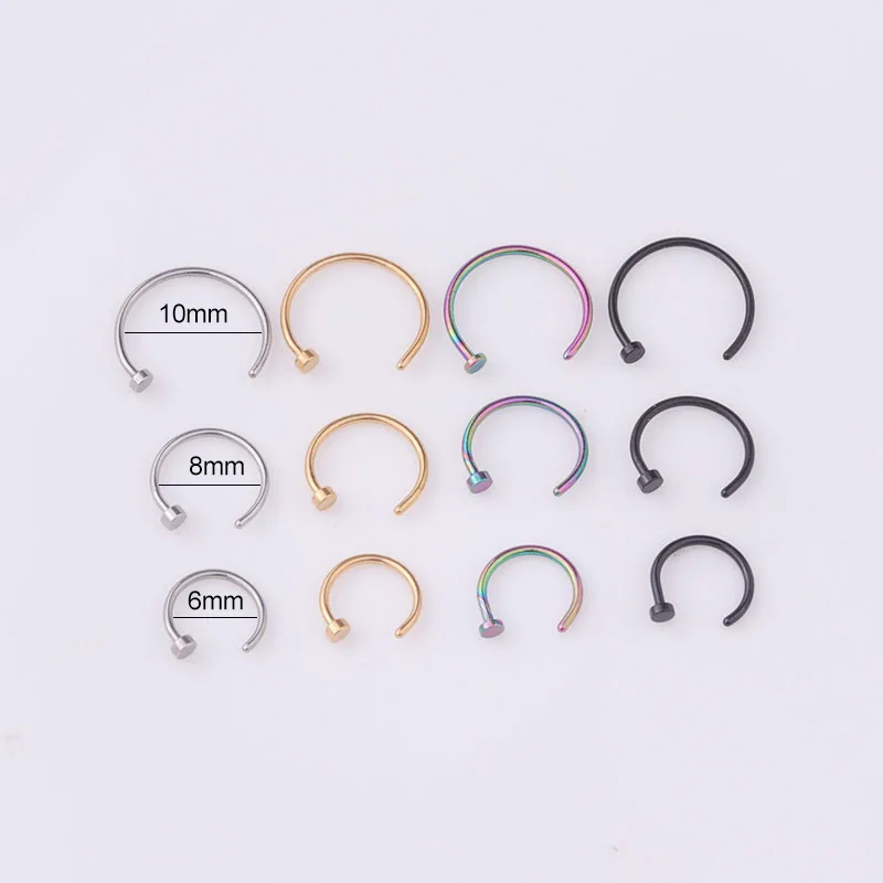 5pcs/lot 20G Nose Ring Hoop, 6 - Body Jewelry Earrings ulasan dan harga