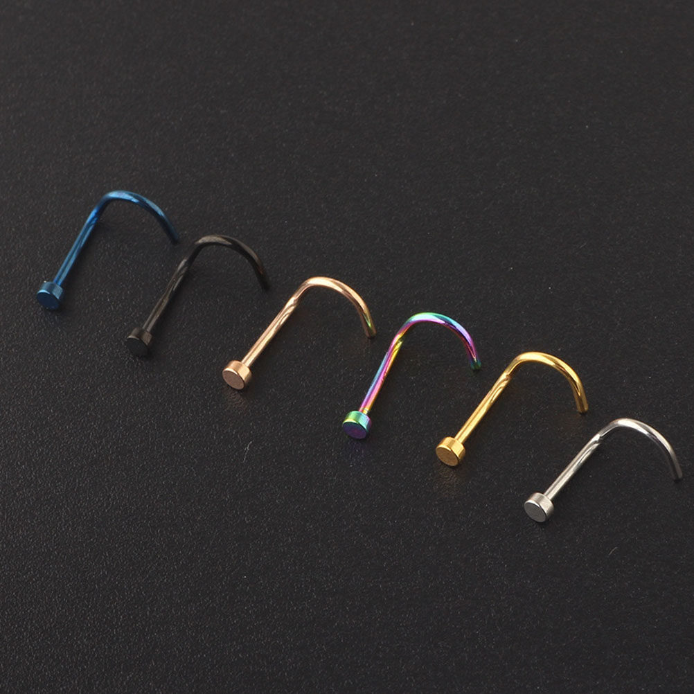6Pcs Fine Polish Stainless Ste - Body Jewelry For Sensitive Skin ulasan dan harga