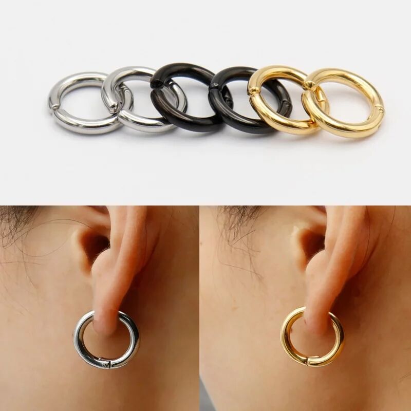 2/6Pcs Fake Huggie Hoop Earrin - Body Jewelry Earrings ulasan dan harga