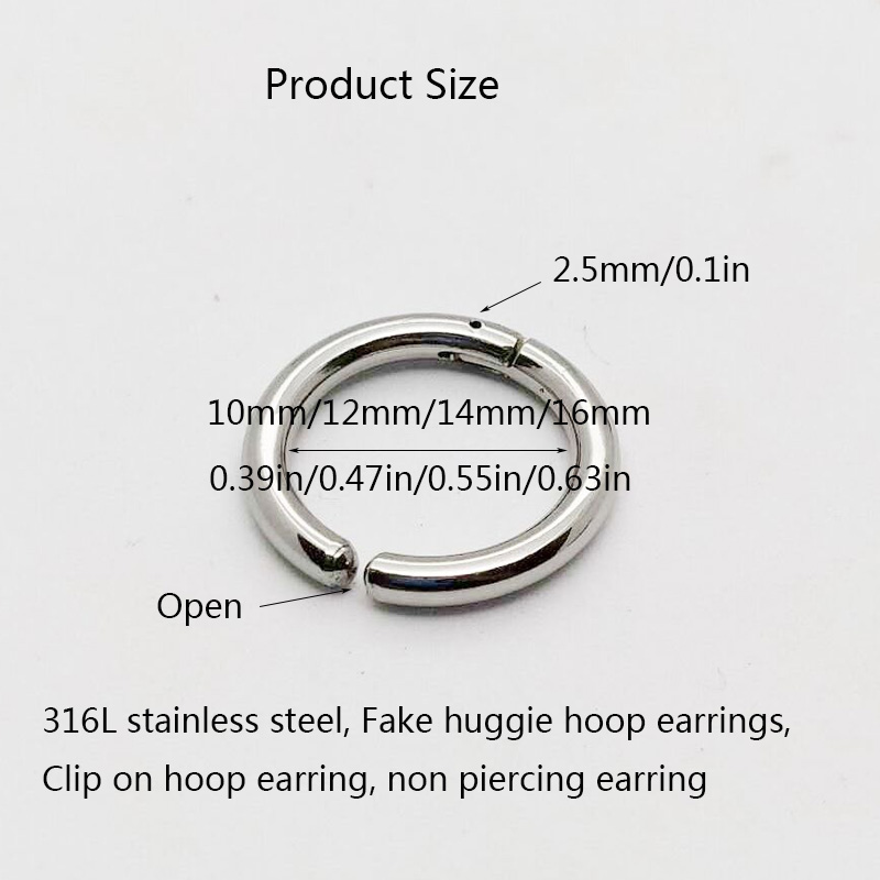 2/6Pcs Fake Huggie Hoop Earrin - Body Jewelry Earrings ulasan dan harga