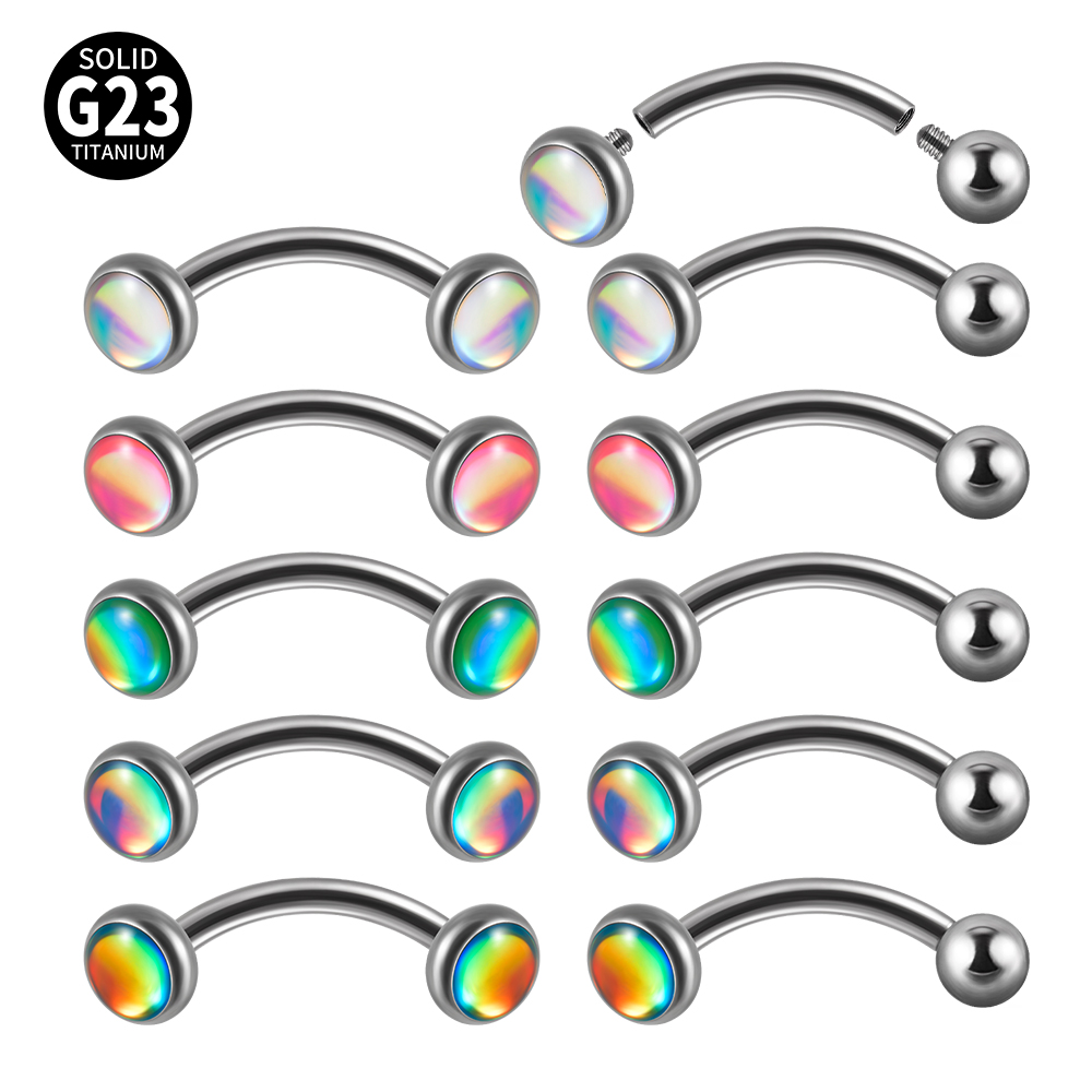1PC G23 TItanium 16G Flash Gem - Body Jewelry Barbell ulasan dan harga