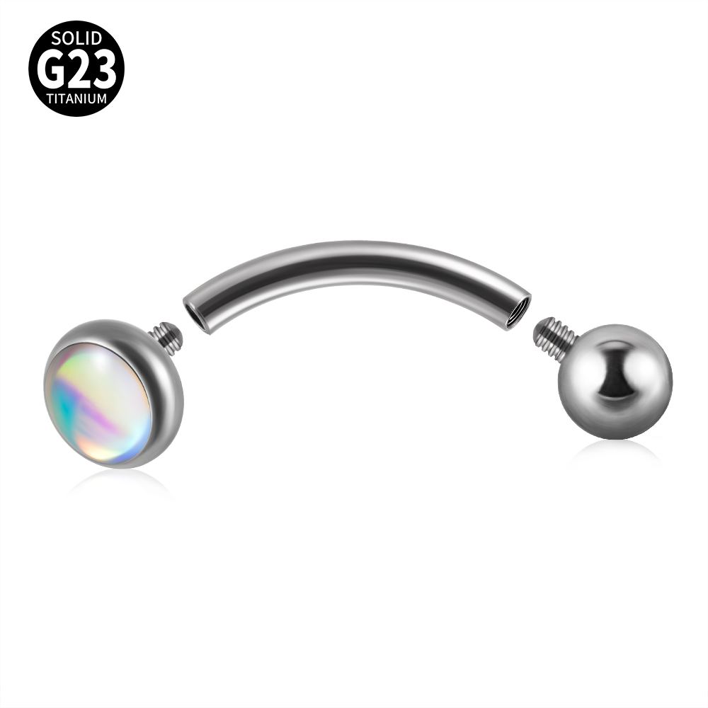 1PC G23 TItanium 16G Flash Gem - Body Jewelry Barbell ulasan dan harga