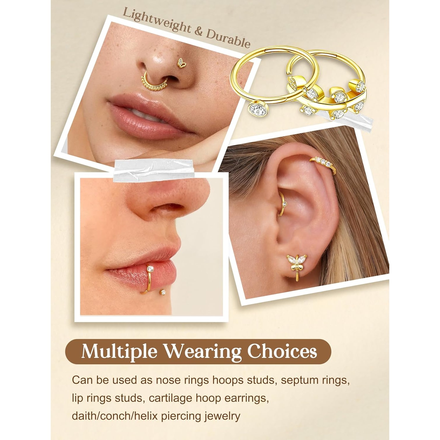 FASACCO 1pc Nose Ring For Wome - Body Jewelry For Sensitive Skin ulasan dan harga