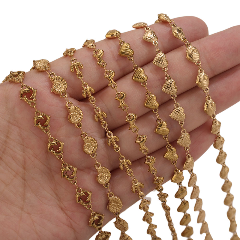 1M PVD Gold Stainless Steel He - Body Jewelry Chains ulasan dan harga