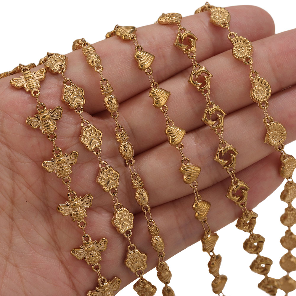 1M PVD Gold Stainless Steel He - Body Jewelry Chains ulasan dan harga