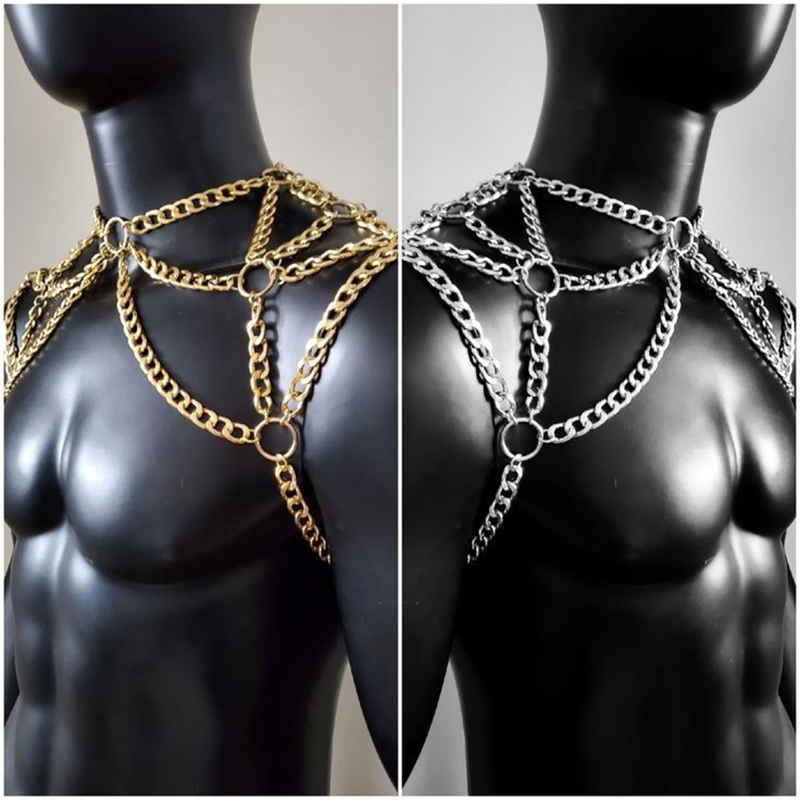 Punk Men Shoulder Body Chain B - Body Jewelry For Men ulasan dan harga