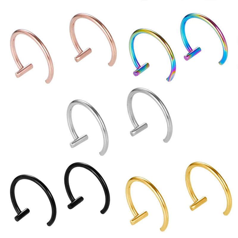 18G Surgical Steel Lip Ring Ha - Body Jewelry Earrings ulasan dan harga