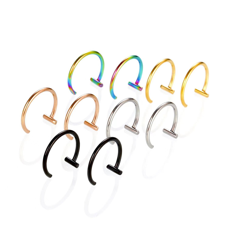 18G Surgical Steel Lip Ring Ha - Body Jewelry Earrings ulasan dan harga
