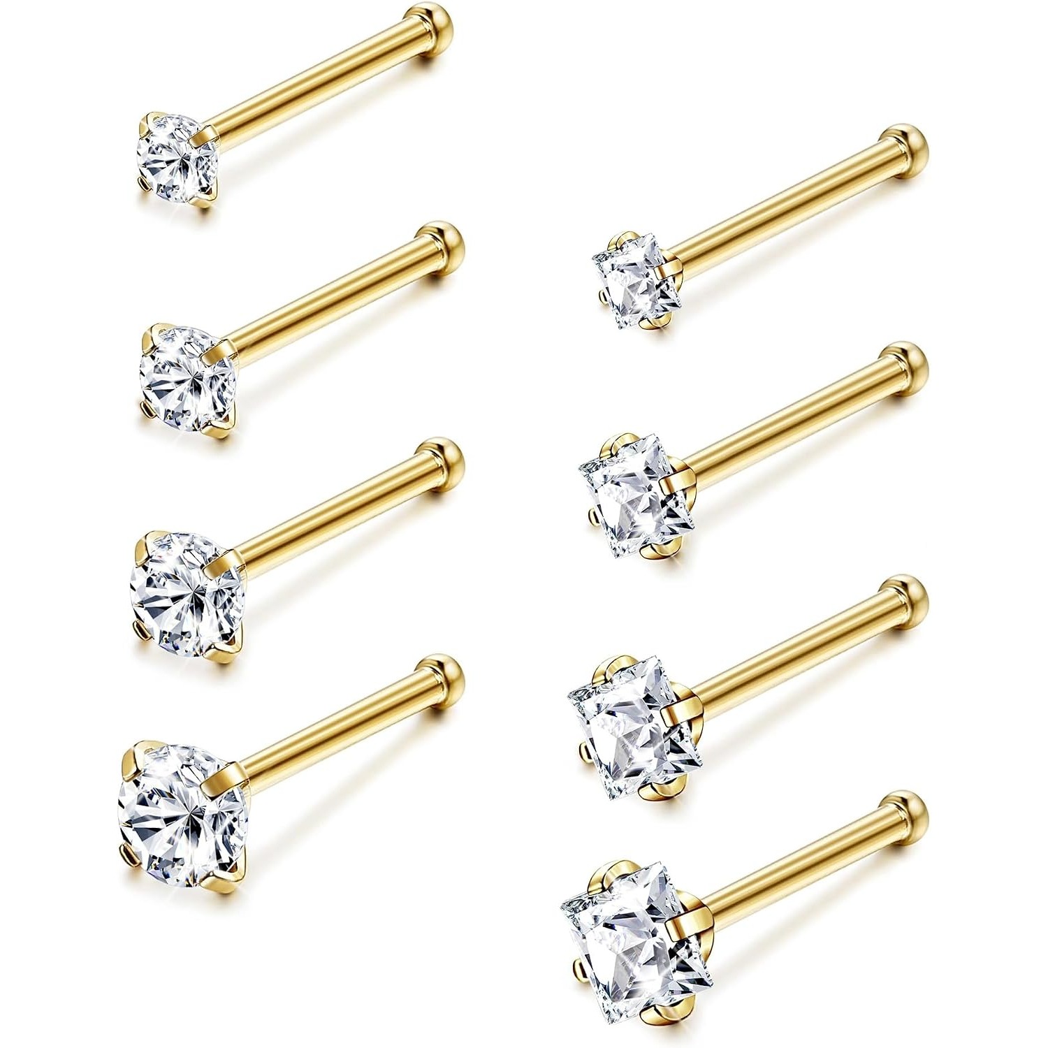ORAZIO 8Pcs 18G 20G Nose Stud  - Body Jewelry For Sensitive Skin ulasan dan harga