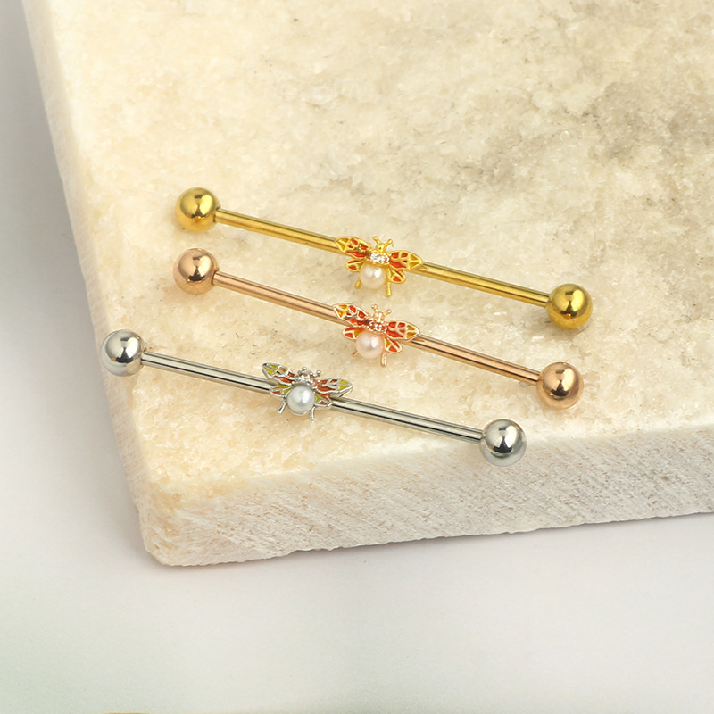CZ Butterfly Barbell Earrings  - Body Jewelry Barbell ulasan dan harga