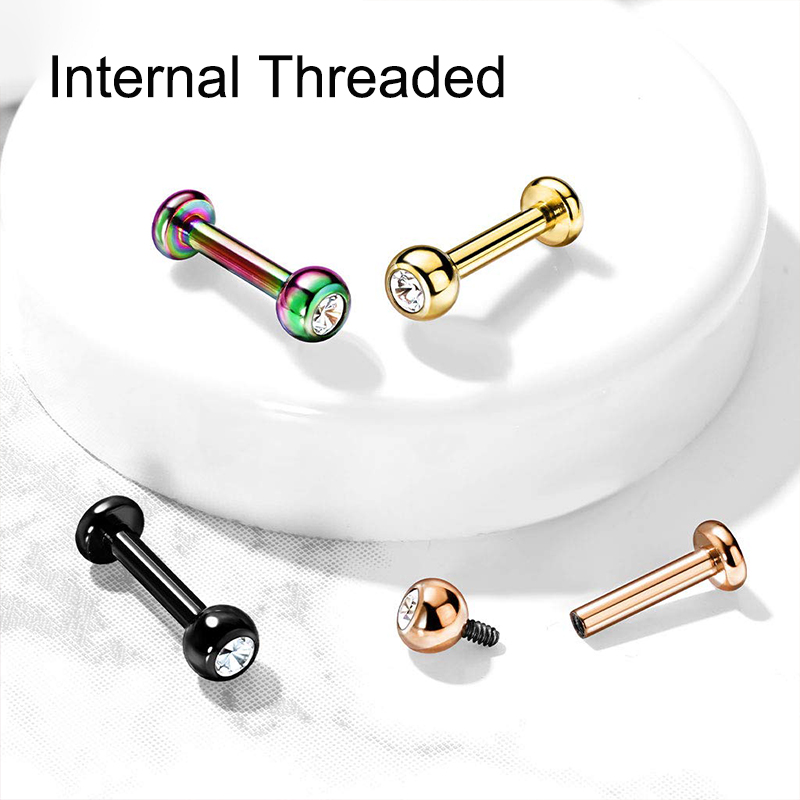 16G Surgical Steel Ball Top CZ - Body Jewelry Earrings ulasan dan harga