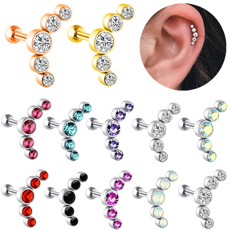 1PCS Crystal Cartilage Piercin - Body Jewelry Barbell ulasan dan harga