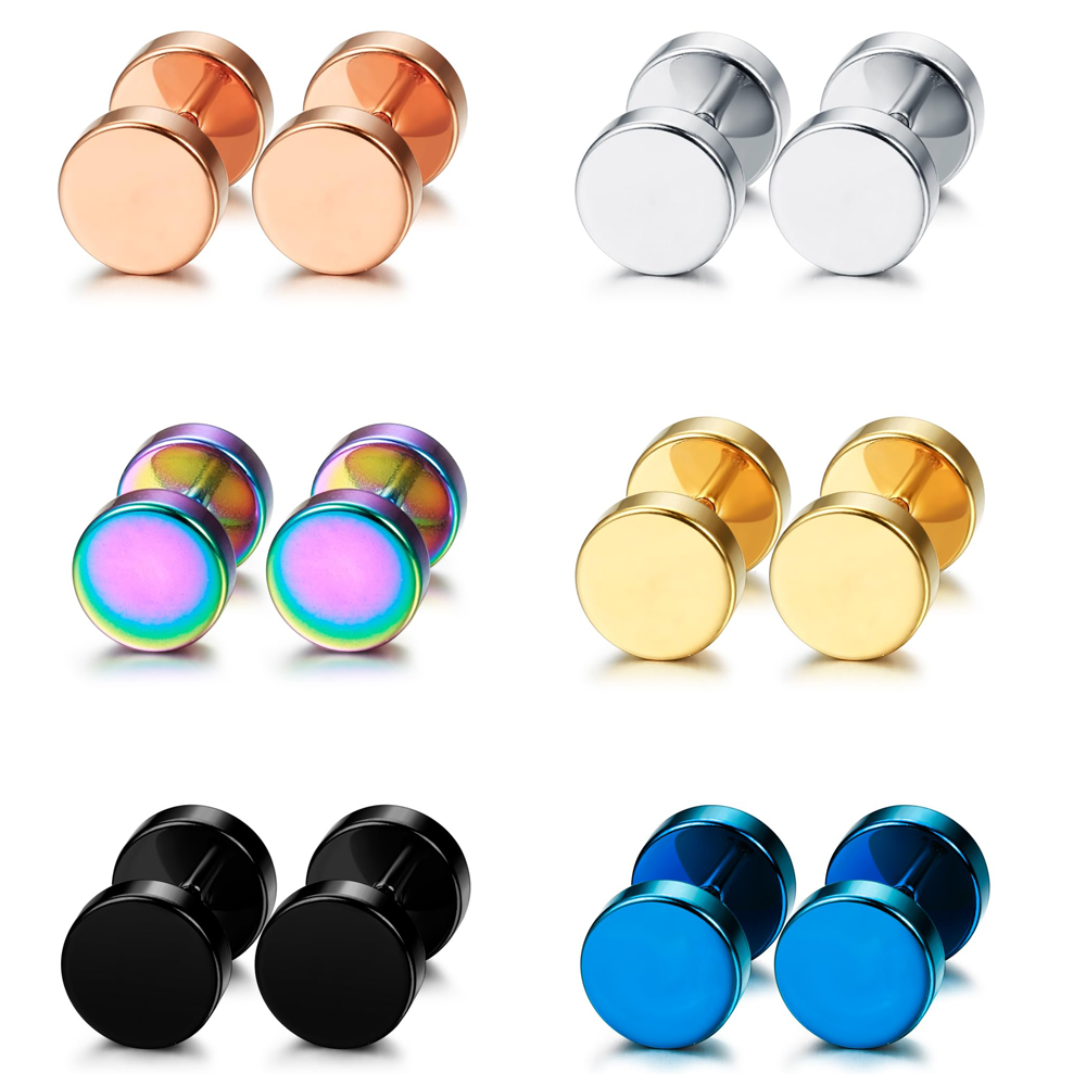 1 Pair/6 Pairs Stainless Steel - Body Jewelry Ear Plugs ulasan dan harga