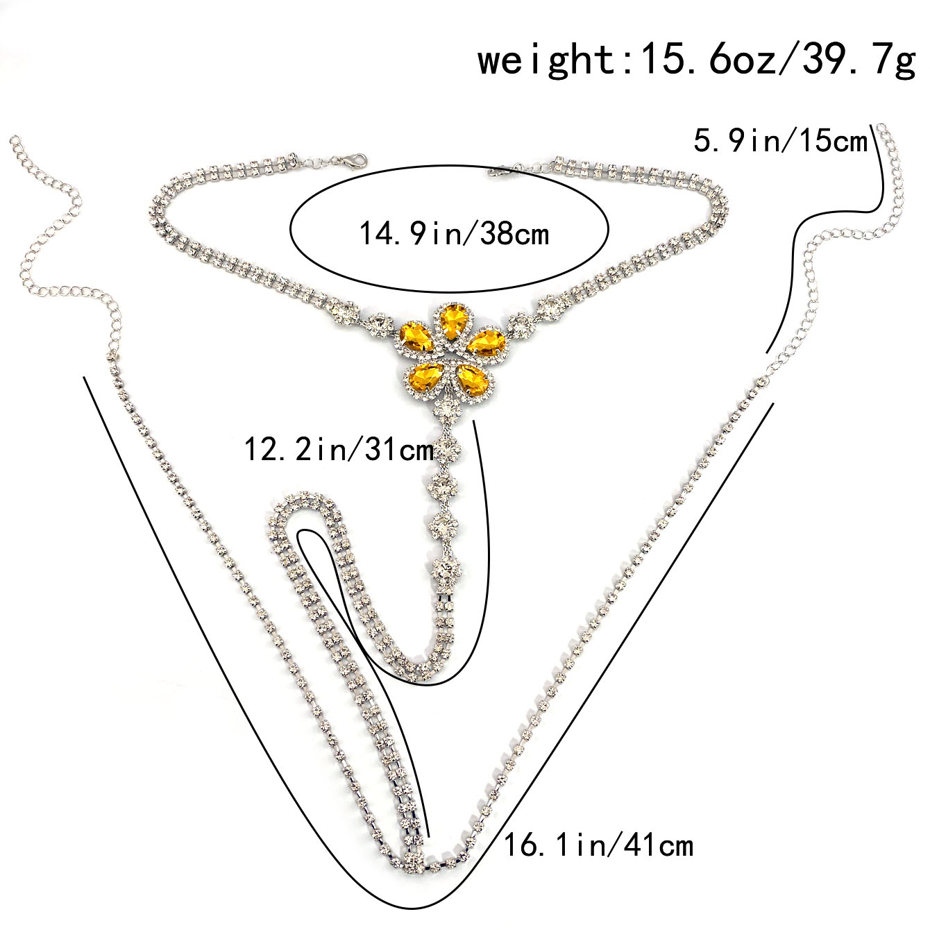 1pc Flower Shaped Sexy Rhinest - Body Jewelry Chains ulasan dan harga