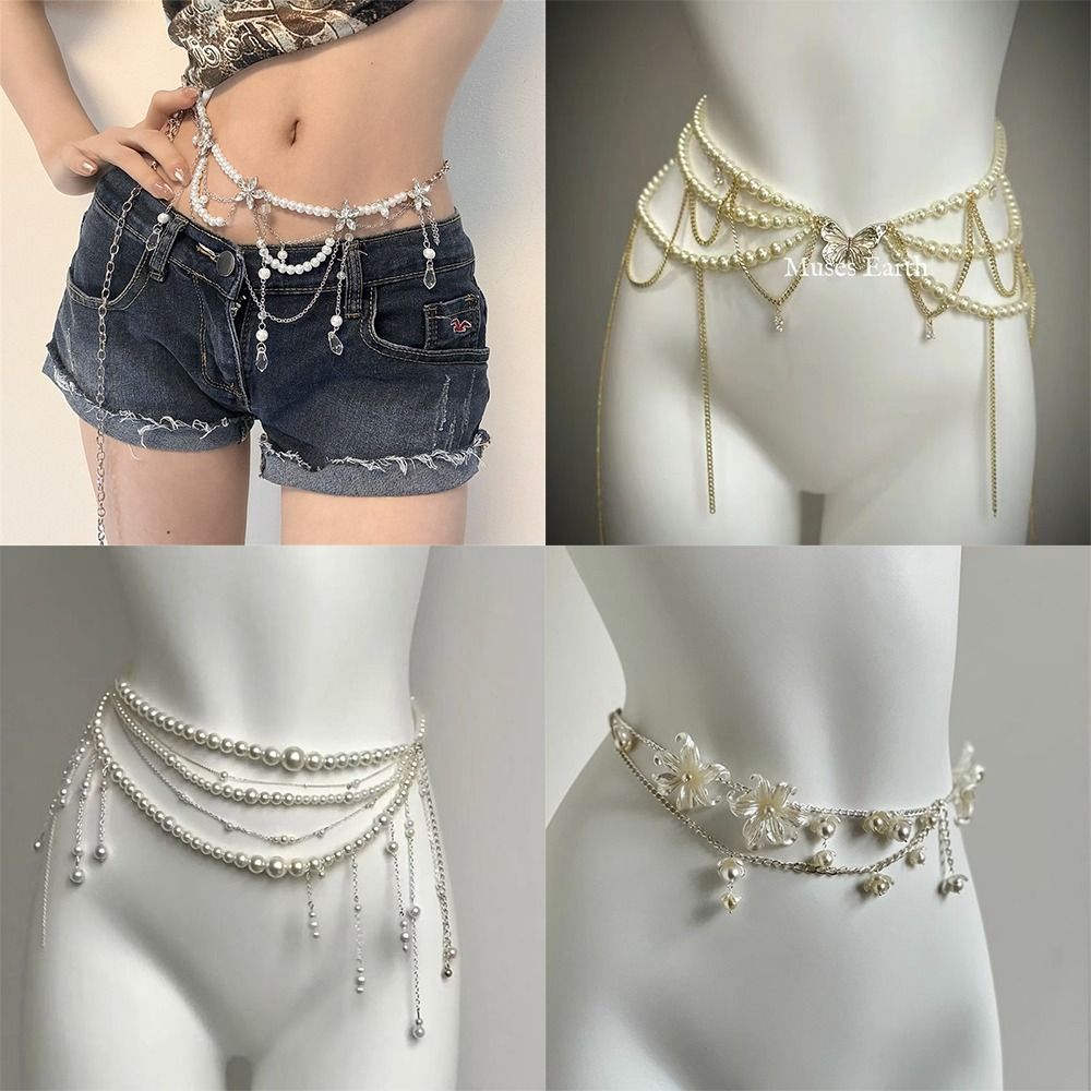 Fashion Elegant Pearl Waist Ch - Body Jewelry For Sale ulasan dan harga