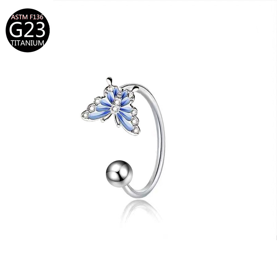 ASTM F136 Titanium Butterfly L - Body Jewelry Earrings ulasan dan harga