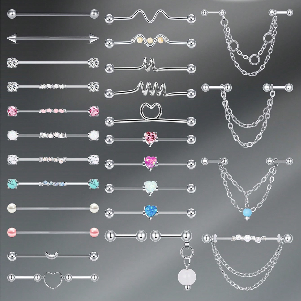 14G Industrial Barbell Cartila - Body Jewelry Barbell ulasan dan harga