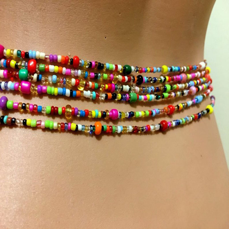 Women Layered Beaded Belly Cha - Body Jewelry Chains ulasan dan harga