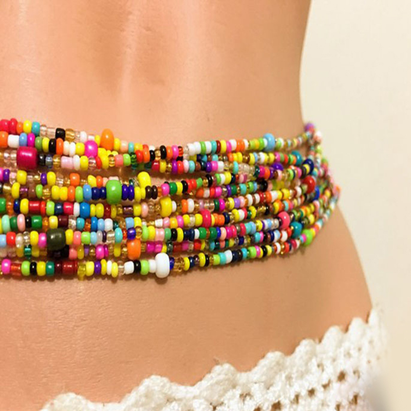 Women Layered Beaded Belly Cha - Body Jewelry Chains ulasan dan harga