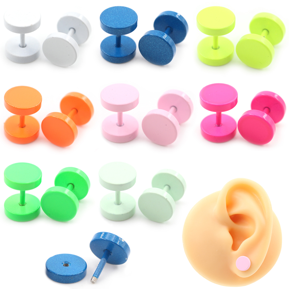 2PCS Baking Paint Candy Color  - Body Jewelry Barbell ulasan dan harga