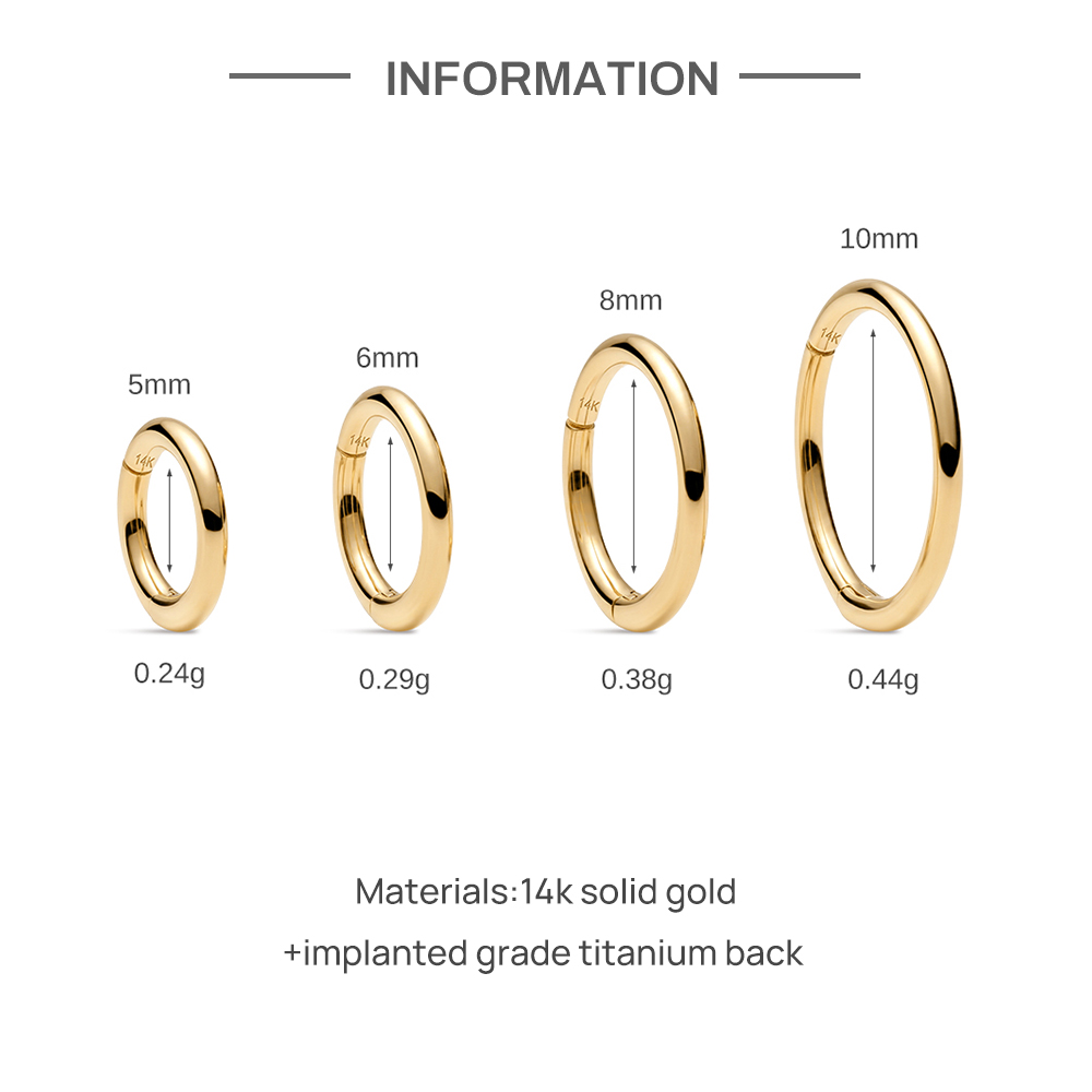 CANNER 1PC 14K Solid Gold 5/6/ - Body Jewelry Ear ulasan dan harga