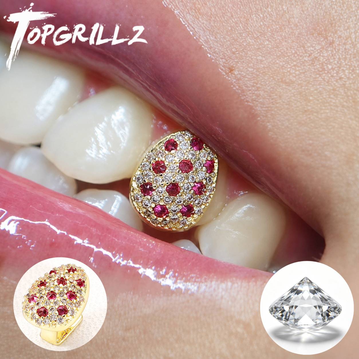 TOPGRILLZ Mixed Pink & Clear C - Body Jewelry For Men ulasan dan harga